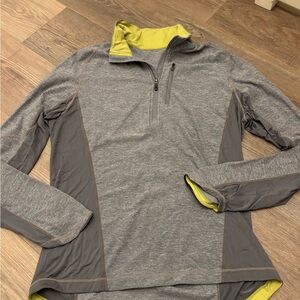 lululemon athletica Gray and Yellow Long Sleeve Shirt